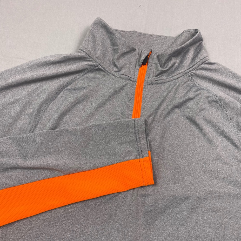 FILA Sport‎ Running 1/4 Zip Pullover Mens XL Gray Orange Stretch Active Athletic